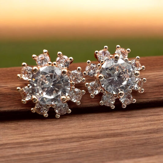 Radiant Cluster Crystal Stud Earrings