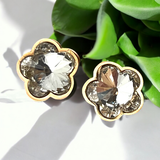 Crystal Blossom Stud Earrings