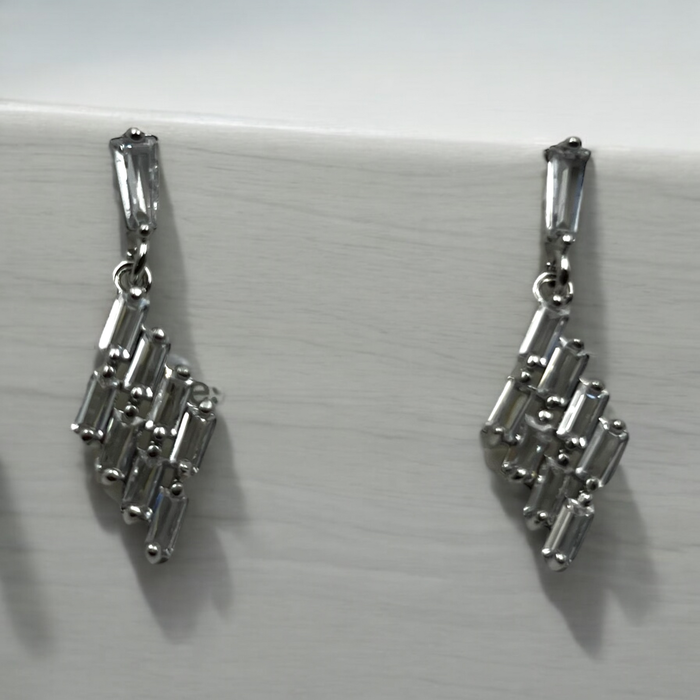 Baguette Cluster Drop Earrings