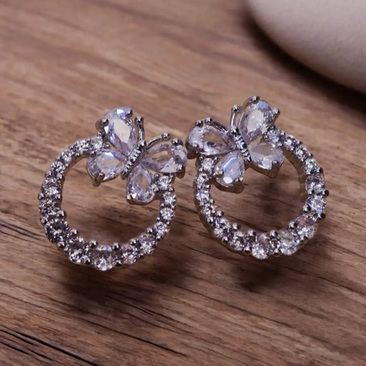 Butterfly Sparkle Hoop Earrings