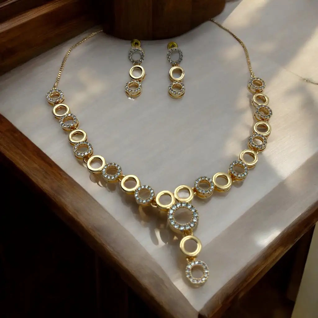 Circles of Elegance Necklace and Earrings Set