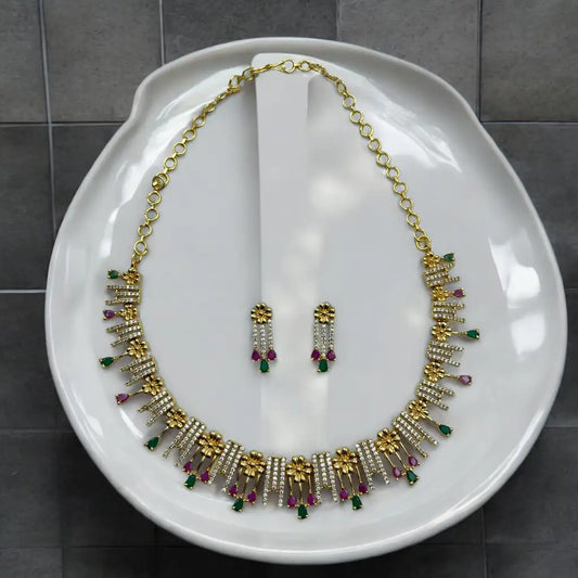 Crystal Bloom Necklace and Earrings Set