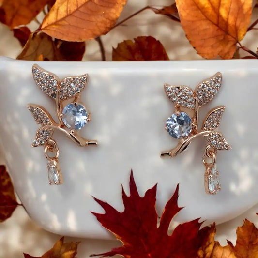 Blossom Sparkle Leaf Earrings