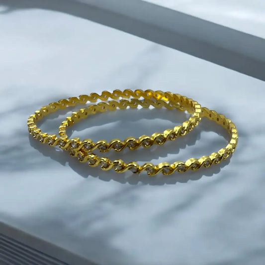 Golden Waves Bangle Set